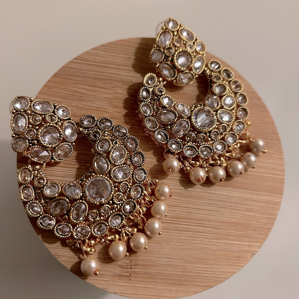 Indian Pakistani chandbali earrings